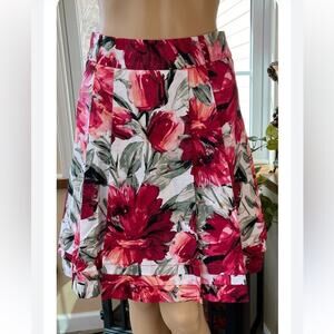 White House Black Market Skirt Pink Floral A-line Size 00